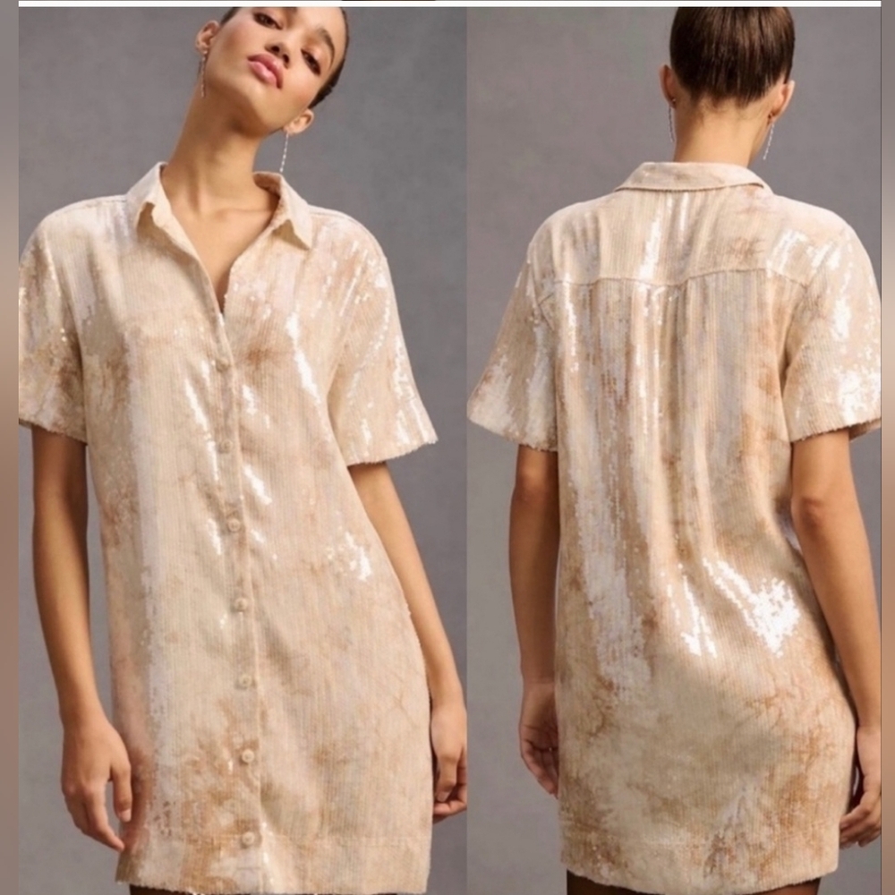 Pilcro Sequin Shirt Dress